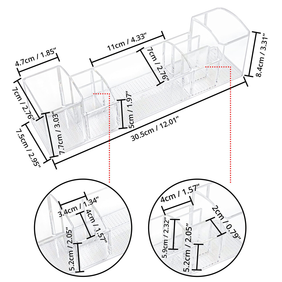 2-pack-of-plastic-organiser-boxes-with-8-compartments---clear-storage-bins-for-cosmetics--makeup--toiletries