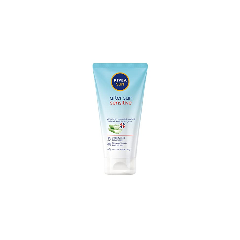 SUN After Sun Sensitive SOS Cream Gel (175 ml), Cooling After Sun Gel with Skin Soothing Effect, Skin Gel with Organic