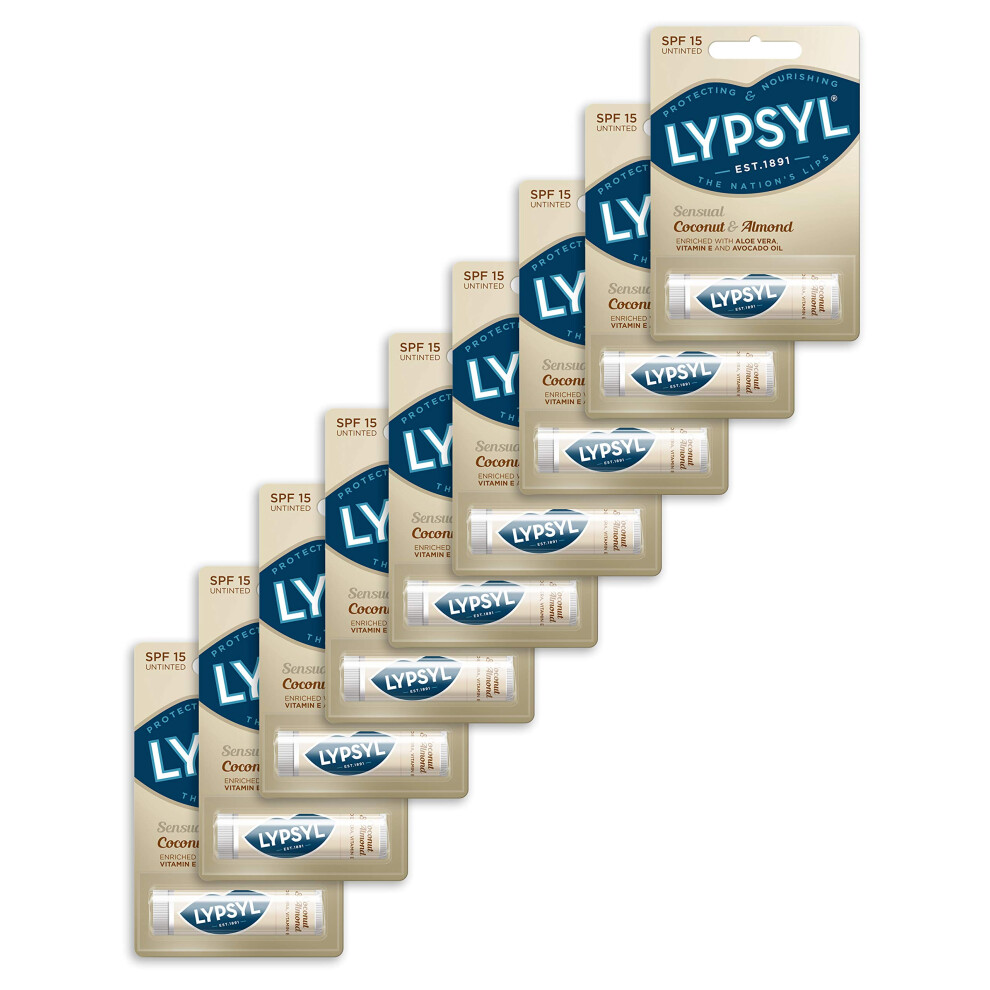 Lypsyl Sensual Lip Balm, Coconut And Almond - Pack Of 9