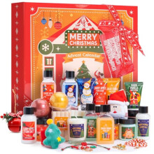 Advent Calendar 2023 Christmas Gifts for Women, 24pcs Spa Gift Sets Bath Sets for Women Gifts with Scented Candle,