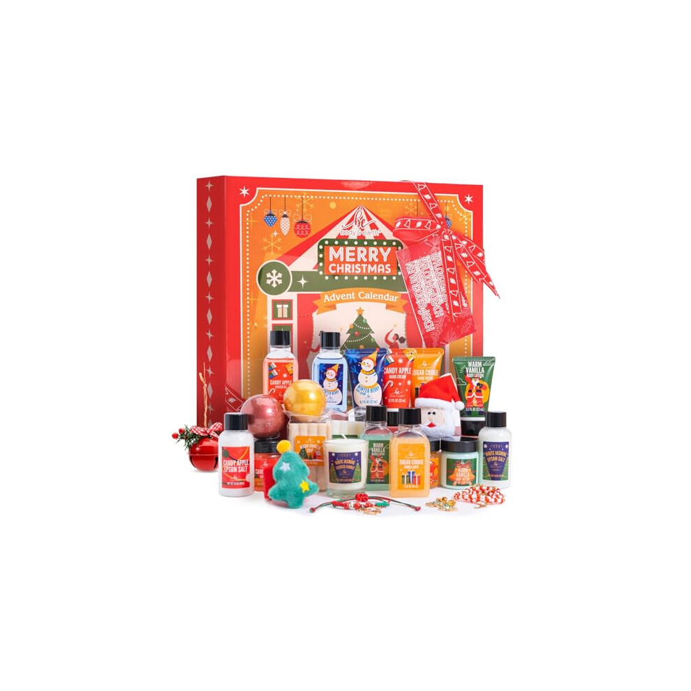 Photos - Shower Gel Advent Calendar  Christmas Gifts for Women, 24pcs Spa Gift Sets Bath Sets for Women Gifts with Scented Candle, 2023