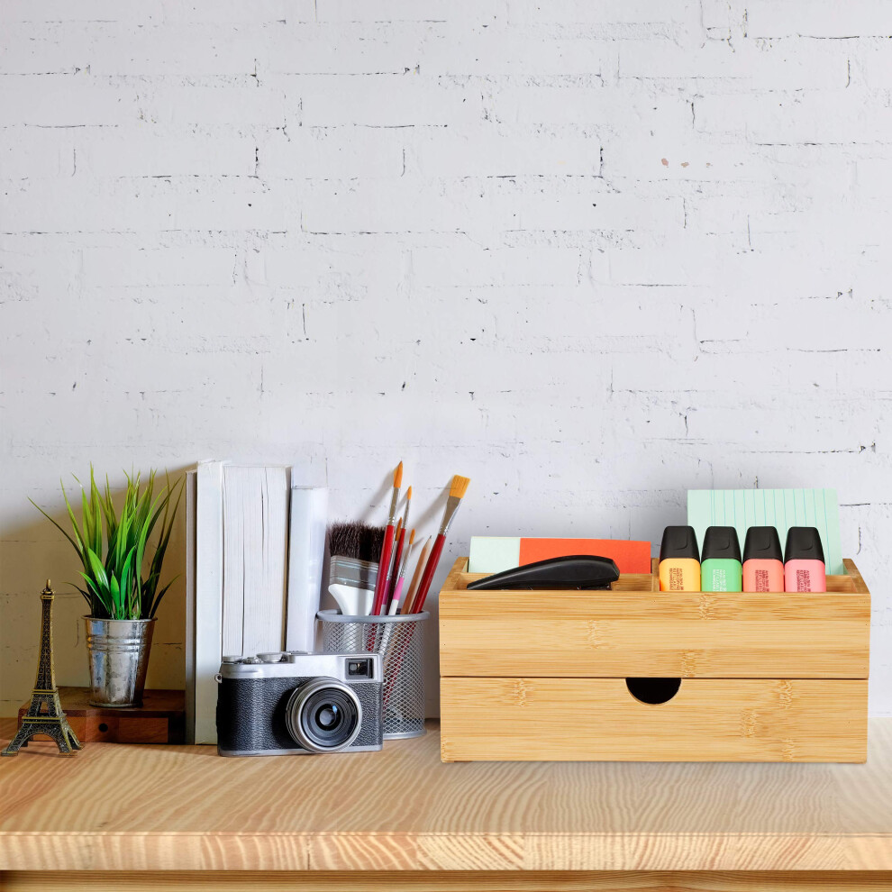 bamboo-cosmetics-organiser--multifunctional--4-compartments---drawer--desk-storage--natural