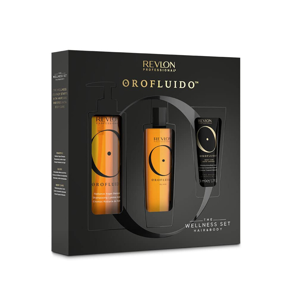 Orofluido The Wellness Set Hair and Body, Argan Oil Hair Treatment, Moisturizing Body Lotion, Wellbeing Gift Set,