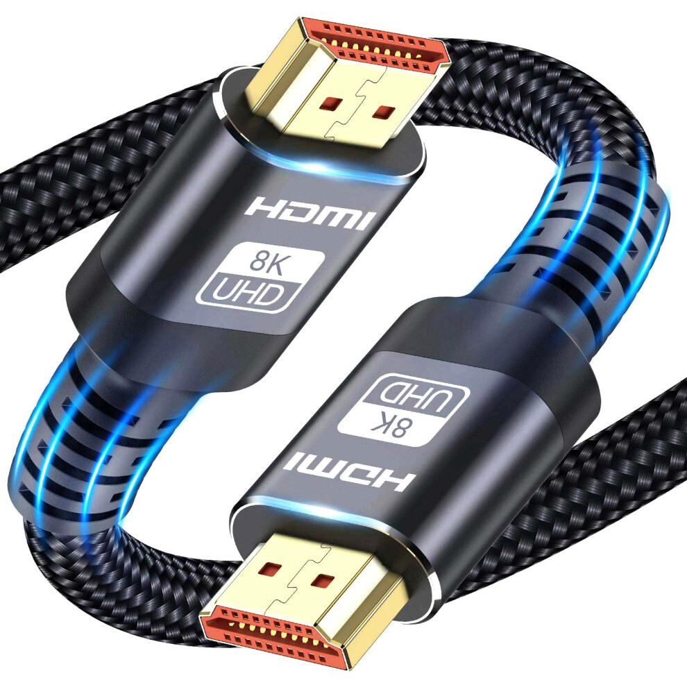 8K HDMI Cable 2.1, 6M Ultra HD Cable High-Speed Lead 48Gbps, HDMI Cables (8K@60Hz 7680x4320, 4K@120Hz) Supports Dynamic