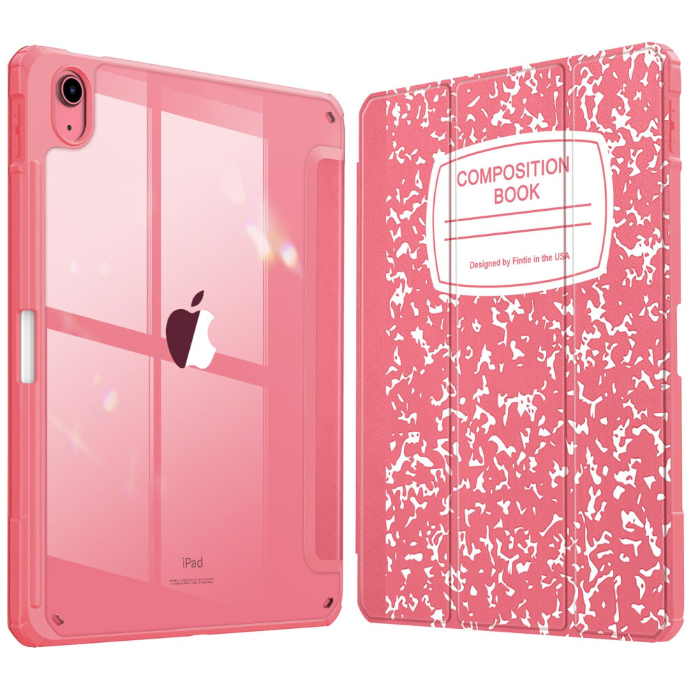 Fintie Custodia Ibrida Sottile Per Ipad 10A Generazione Da 10,9 Pollici (Modello 2022) - [Portamatite Integrato] Cover Antiurto Con Guscio Posteriore Trasparente Trasparente, Accensione E Spegnimento-image