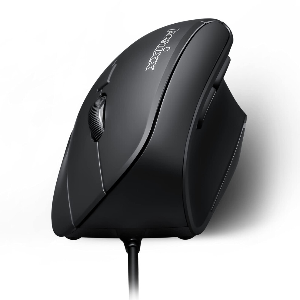 PERIMICE-515II Wired Ergonomic Vertical Mouse - 1000/1600 DPI - Right Handed Natural Ergonomic Vertical Design