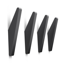 Coat Hooks Wall Mounted, 4 Black Single Modern Coat Hooks for Wall, Triangle Wall Hooks Heavy Duty for Hanging Jacket