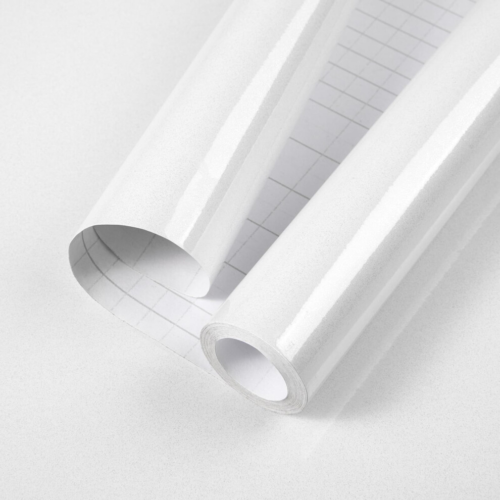 Self Adhesive Wallpaper Glitter White 60Cmx5m Sticky Back Plastic Roll Waterproof Peel And Stick Vinyl Film For Kitchen 6221243233374