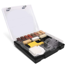 Laminate Floor Repair Kit - DIY Set for Repairing Laminated, Parquet Flooring with Wax Sticks, Heat Gun, Sponge, Cloth,