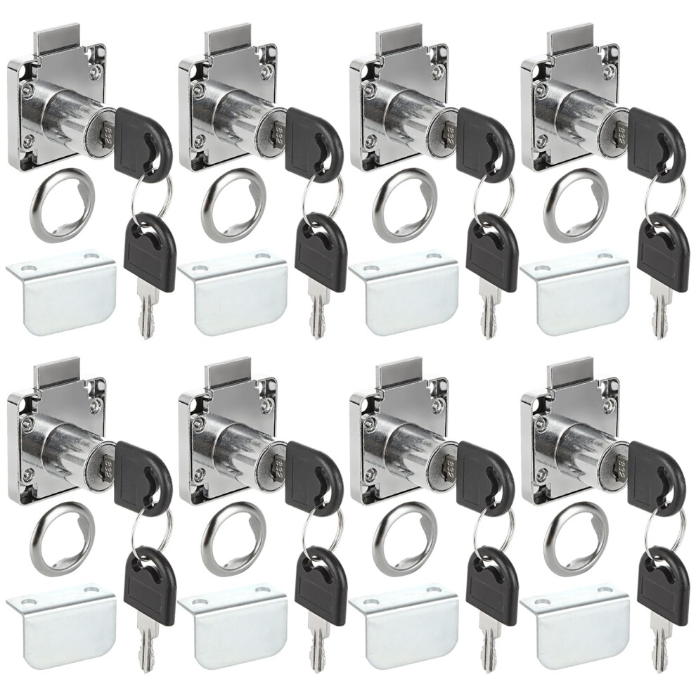 8 Sets Cam Locks 22Mm, Zinc Alloy Cupboard Locks, Cabinet Lock With Keys Different, Cylinder Security Drawer Lock 618202440007