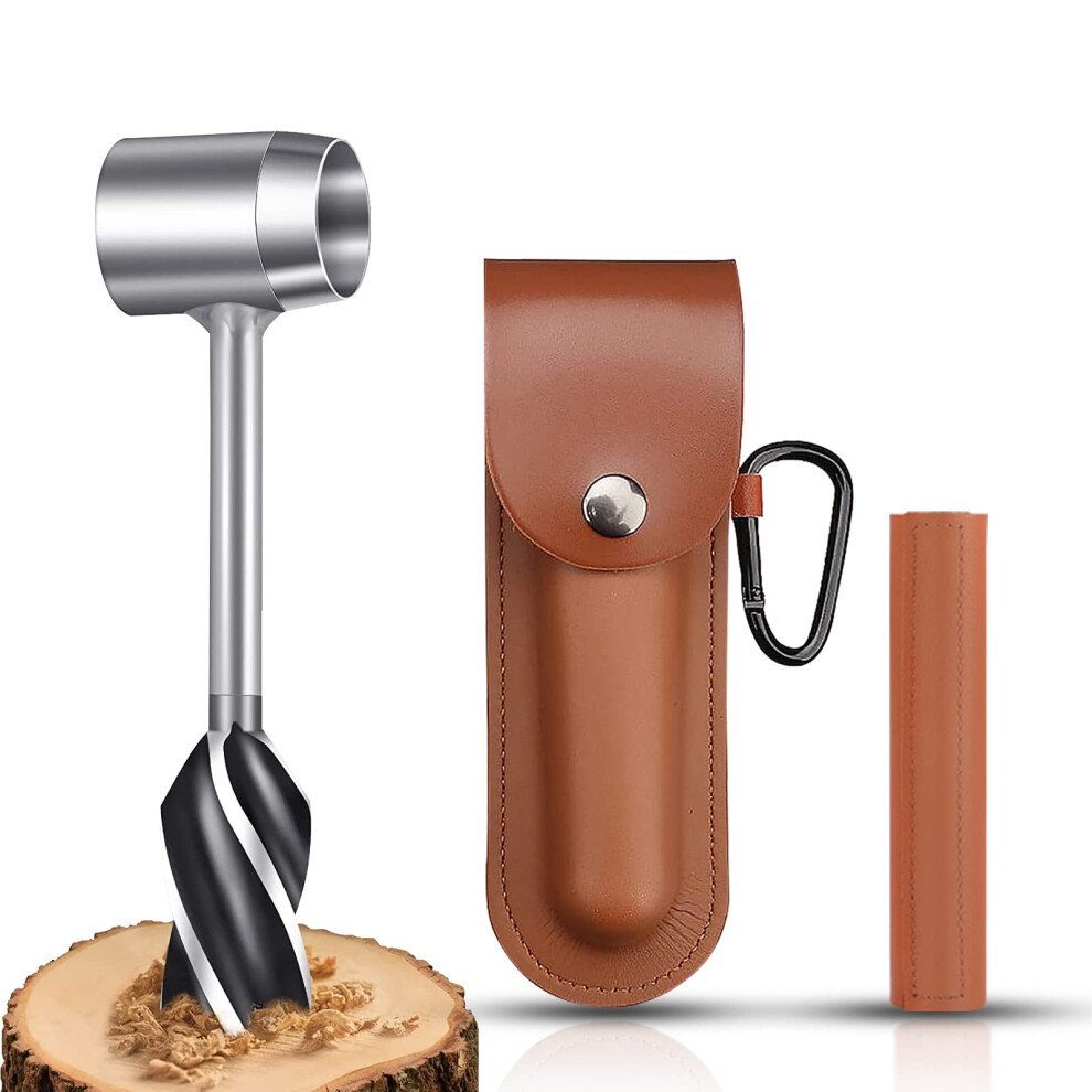 Bushcraft Hand Auger Wrench Survival Settlers Tool Manual Hand Wood Auger Drill Bit Wood Drill Peg Hole Maker 700361621905