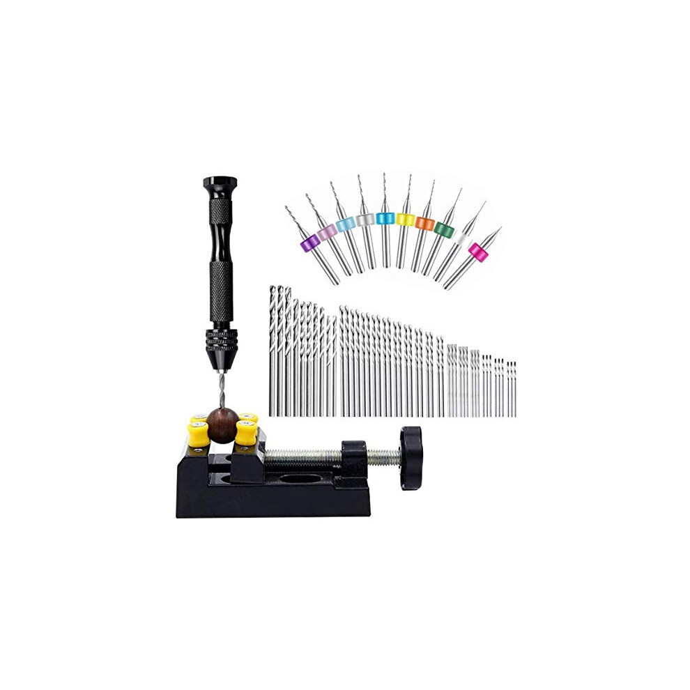 60 Pieces Pin Vises Hand Drill Bits, 0.3-1.2Mm Pcb Mini Drills And 0.5-3.0 Twist Drills With Precision Hand Pin Vise 8711148299882
