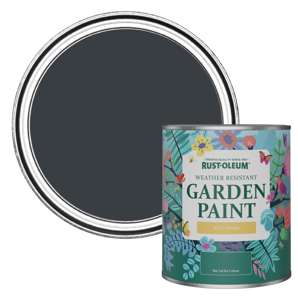 Rust-Oleum Mould-Resistant Garden Paint In Matt Finish - Anthracite (Ral 7016) 750Ml Grey