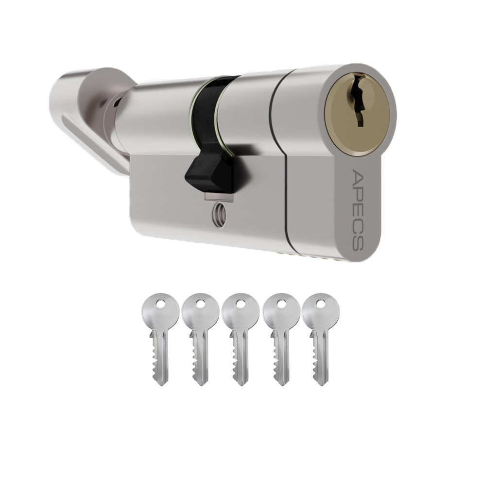 Euro Cylinder Thumb Turndoor Lock Upvc Aluminium Timber Door Barrel 6 Pin 5 Keys (35/35 Thumb Turn) 7426983221479