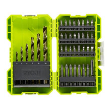 RYOBI - Stapelbare doos met 38 gemengde boor- en schroefaccessoires: 6 HSS-boren + bits &amp; 1 bithouder - RAK38SDD