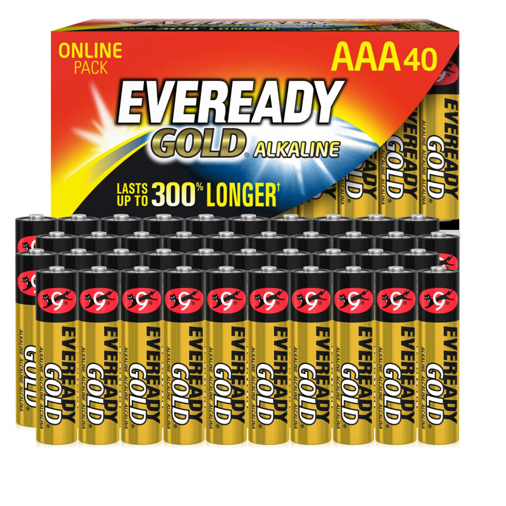 Gold Alkaline AAA Batteries 40 pack [Amazon Exclusive]