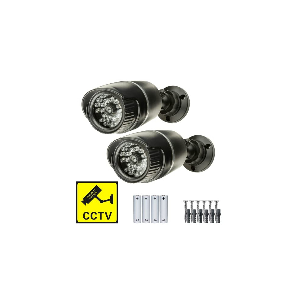 Decoy Cctv Camera 25 Red Leds - Fake Outdoor Security Camera - Fake Cctv Dummy Camera + Free Cctv Sign Batteries 5060447642138