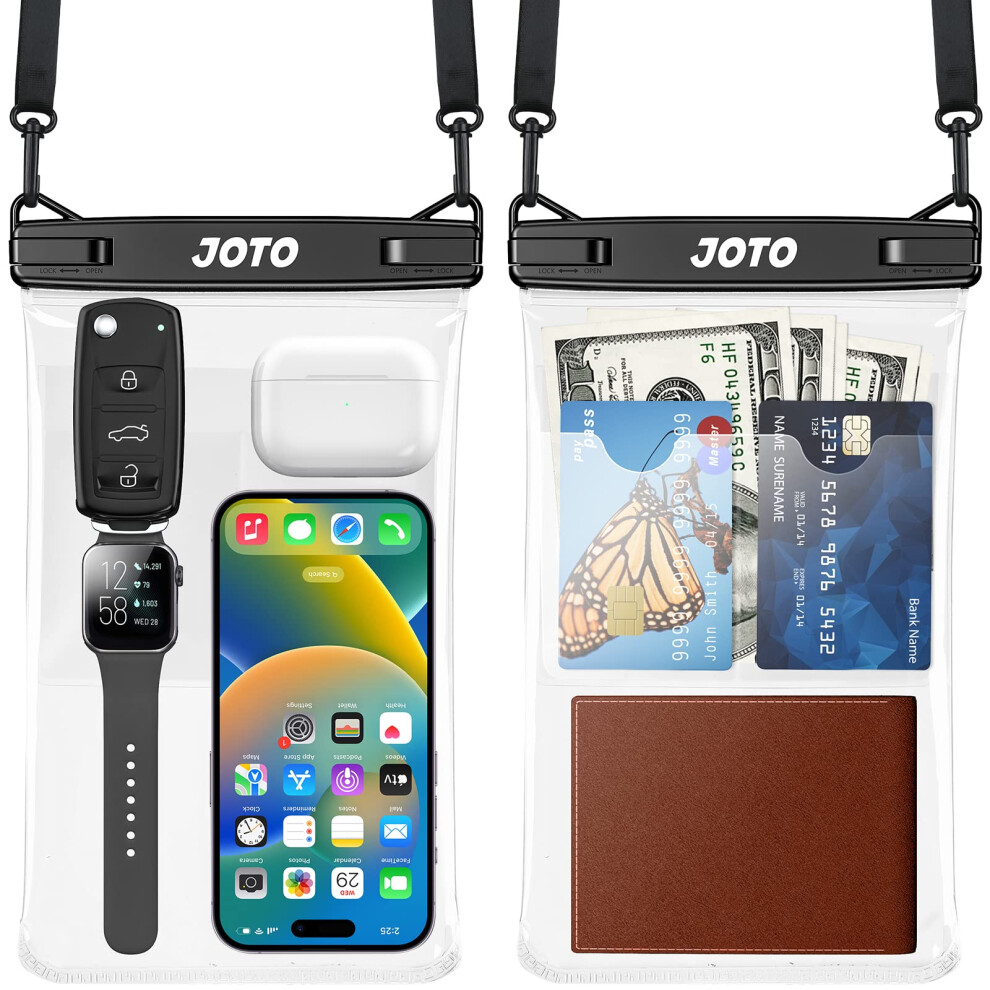 Large Waterproof Phone Pouch, Ipx8 Big Dry Bag Underwater Phone With Lanyard For Iphone 15 14 13 Pro Max, Galaxy S24 Black 840326802489