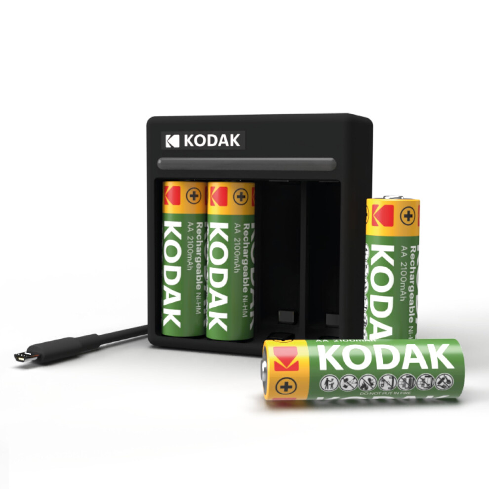 | Rechargeable AA & AAA Batteries & Charger | Includes 4x Double A Batteries