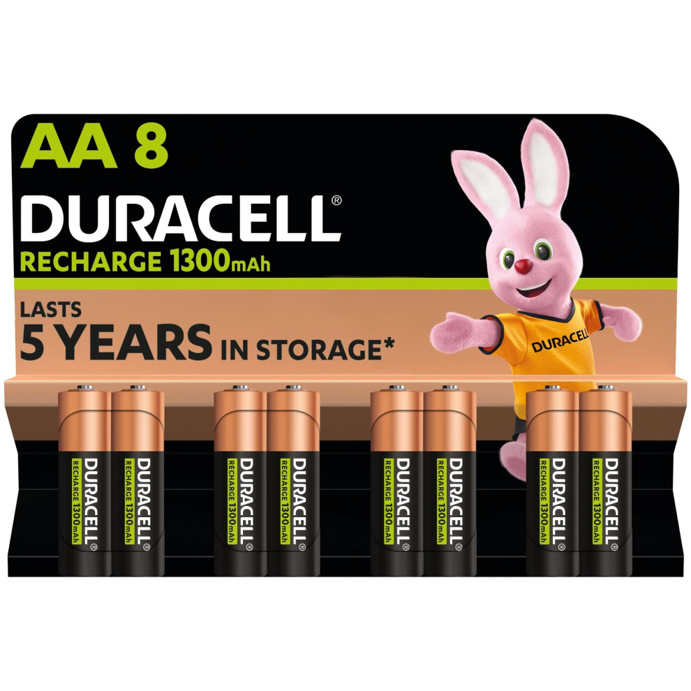 AA Rechargeable Batteries (Pack of 8), 1300 mAh NiMH, 2000 cycles, pre-charged, Long Lasting Power