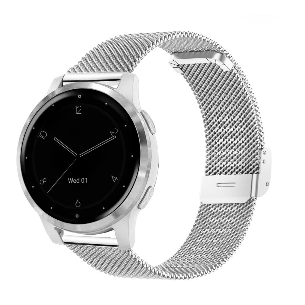 Watch Strap For Garmin Vivoactive 4S / Vivomove 3S / Venu 2S / Venu 3S, 18Mm Quick Release Stainless Steel Metal Mesh 8414855058796