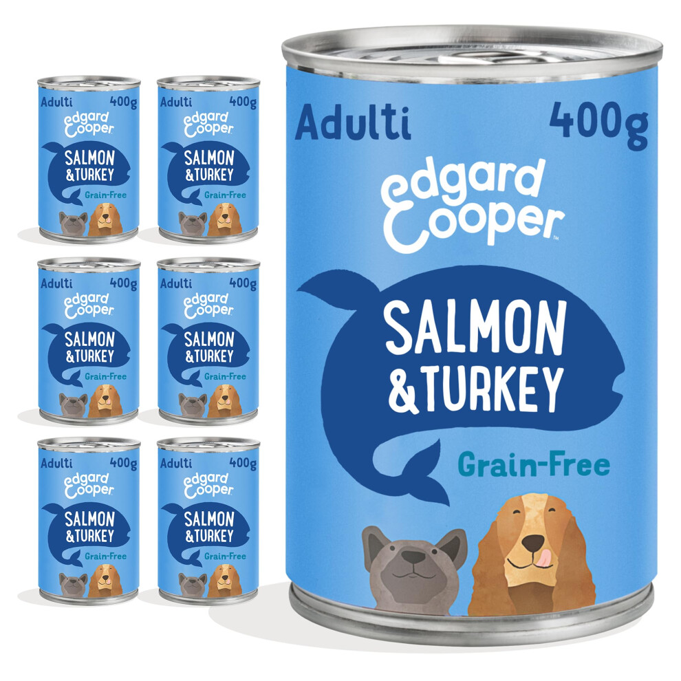 - Edgard & Cooper Dog Wet Adult TinSalmon & Turkey 400G (Pack Of 6) - Image 4