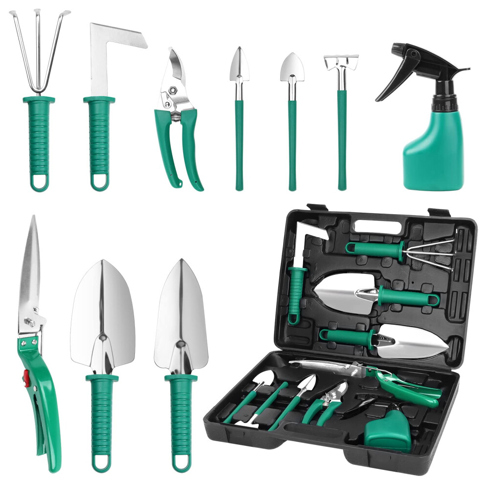 Stainless Gardening Tools Set (10 Pieces Green)-image-OPC-PDS8ZF5-NEW
