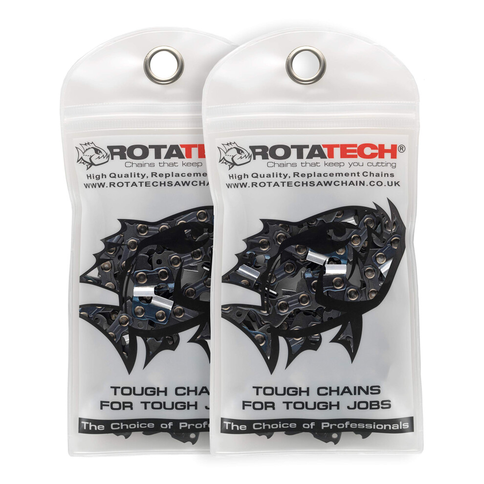 2 Rotatech Chainsaw Saw Chains .325" Pitch, 058" Gauge, 74 Drive Links Fits 18" STIHL 026, 028, MS260, MS261, MS270,