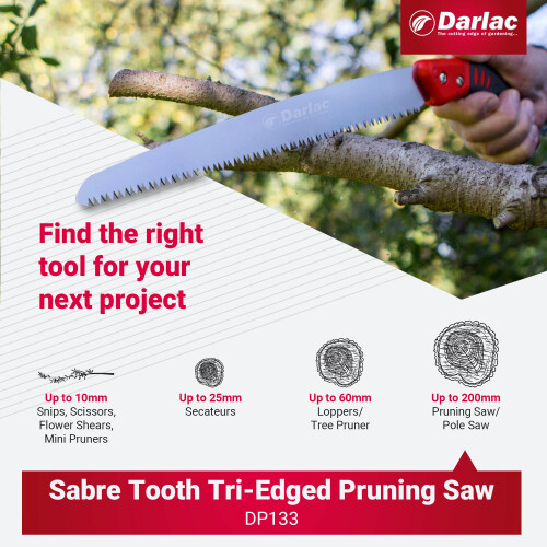 Sabre Tooth Tri–Edged Pruning Saw - Lightweight - Ideal for Pruning Fruit Trees - Easy Pull-Back Action - Non-Slip 2