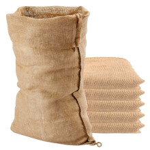 6 Pack 50 x 80cm Natural Hessian Sacks, 25kg Hessian Jute Sack, Large Burlap Sack, Hessian Sack for Potatoes, Vegetables