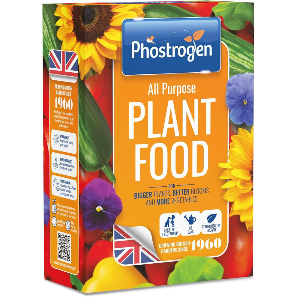 Amk Phostrogen 80 Can All Purpose Plant Food 800G Soluble Feed Growth Fertiliser Lawn Flower Fruit Vegetables Crops