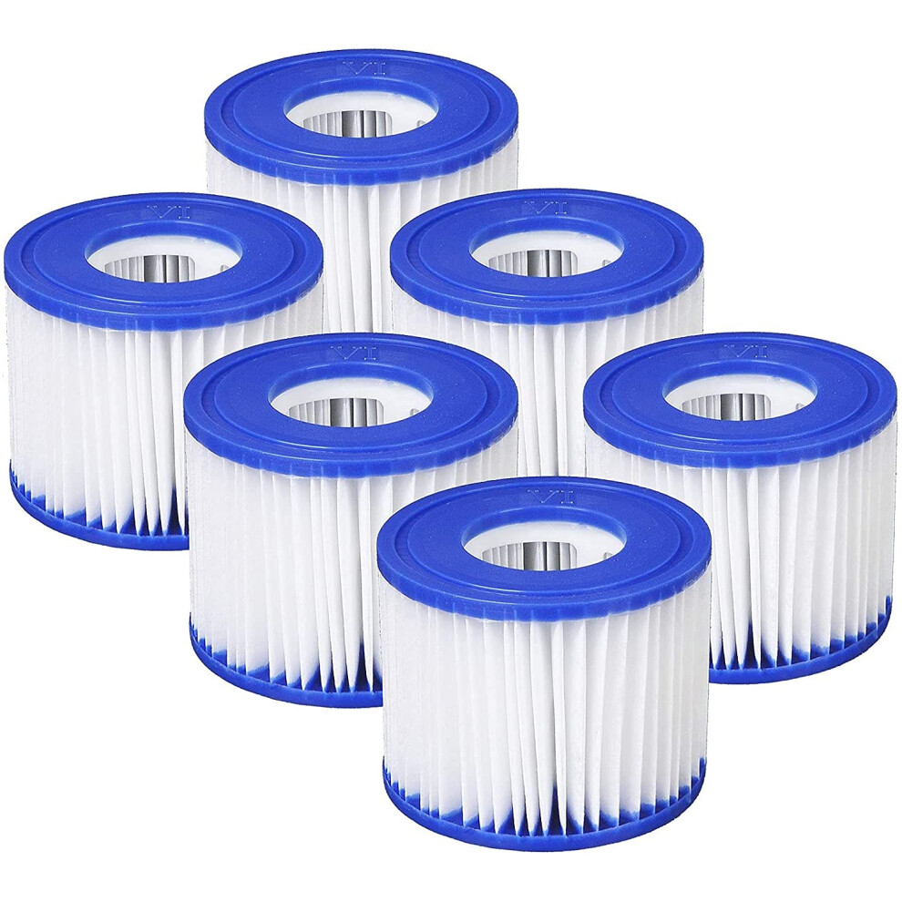 6Pcs Hot Tub Filter Cartridges VI for Bestway Filter, Replacement Filter for All LayZSpa Miami, Swimming Pool, Vegas,