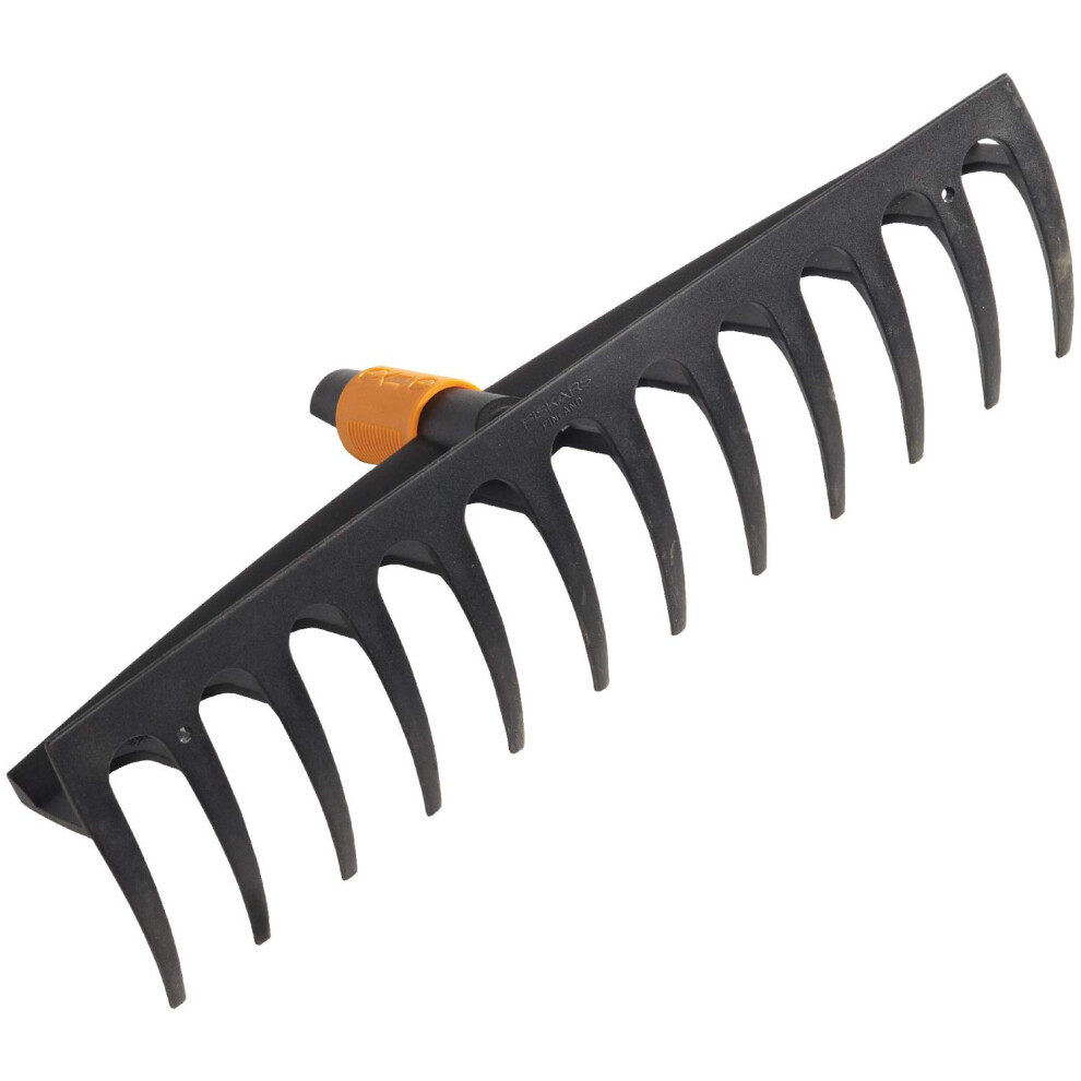 Rake with 12 Prongs, Tool Head, Width: 41 cm, Glass Fibre Reinforced Plastic Prongs, Black/Orange, QuikFit, 1000643