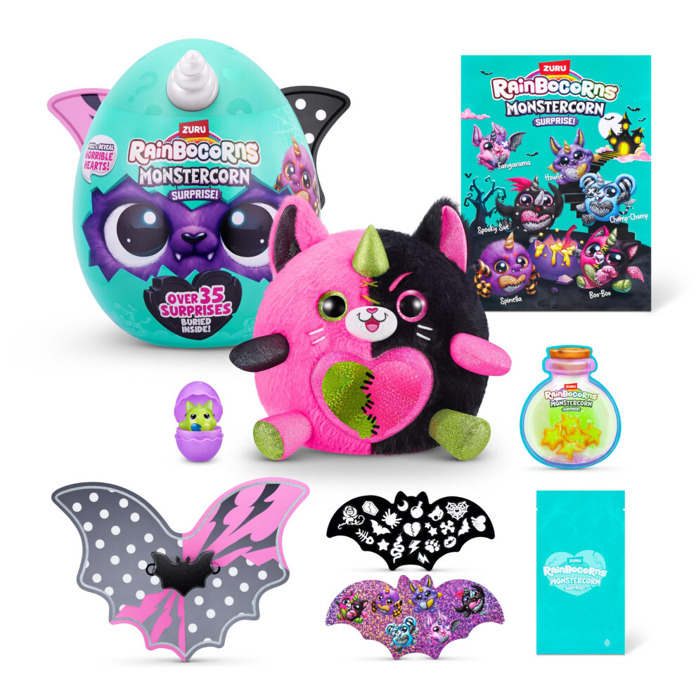 ZURU Monstercorn Surprise, Cat, by ZURU Surprise Unboxing Soft Toy, Fantasy Monster Gifts for Girls, Imaginary Play with