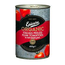 Organic Peeled Plum Italian Tomatoes, 400 g (Pack of 12)
