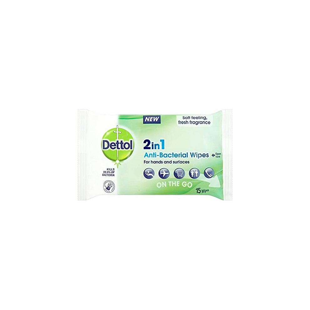 2 in 1 Antibacterial Wipes - 15 x 10