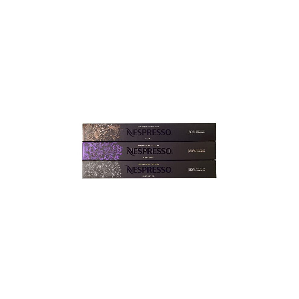 Nespresso Trio Pack 30 Capsules/Pods(Ristretto Arpeggio Roma)