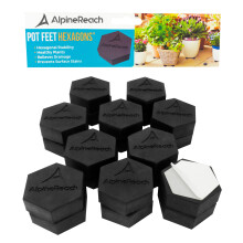 Extra Heavy Duty Pot Feet Risers Hexagons & Adhesive Pads - Protect Healthy Plants - Strong Invisible Supports Small