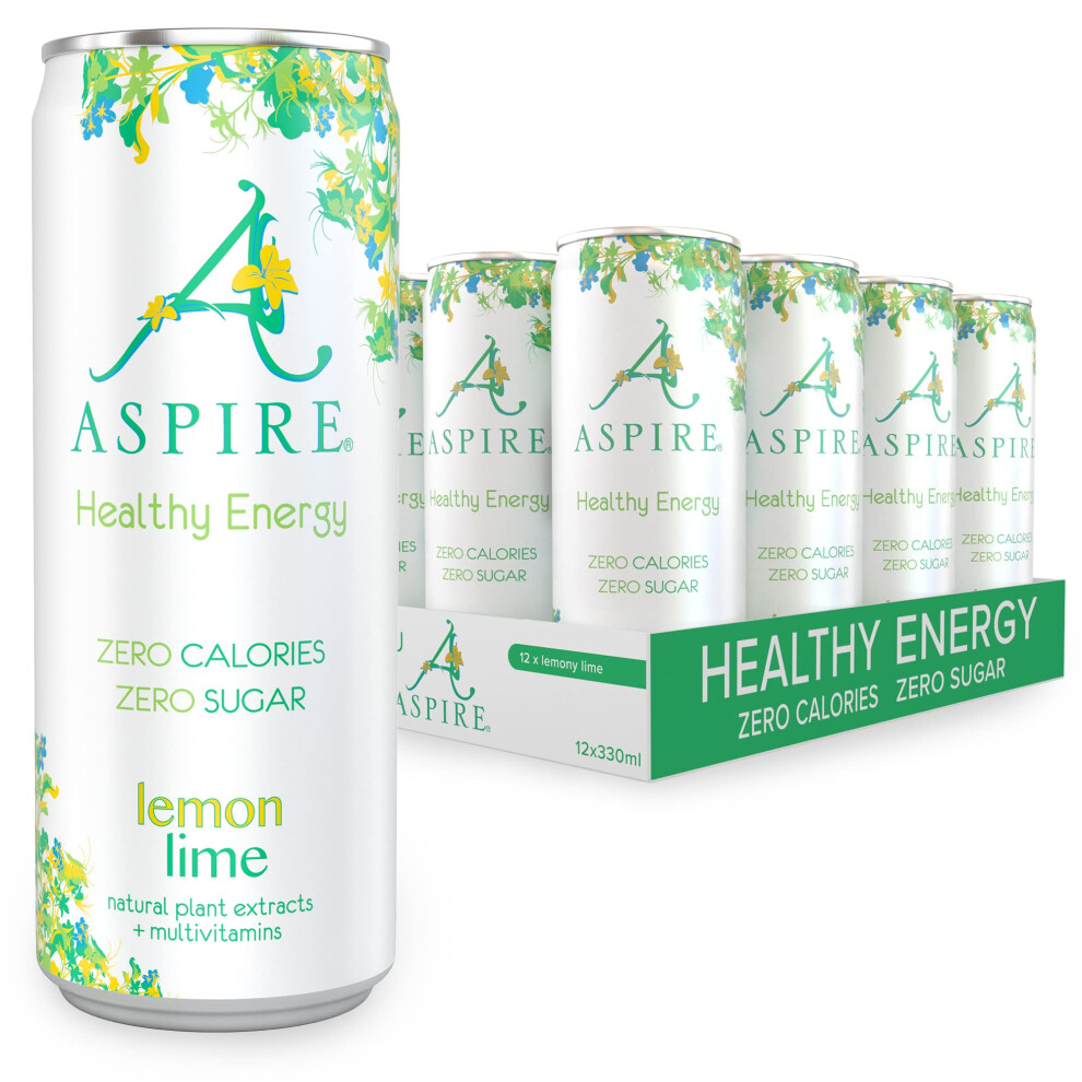 Healthy Energy Drink – 12 x 330ml Cans – Zero Calories & Zero Sugar – Natural Plant Based Caffeine & Multivitamins 