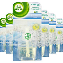Air Wick Electrical Plug In Refills, Crisp Linen and Lilac, 19ml Refill x 6 (Total 6 Refills)