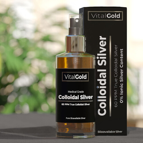 True Colloidal Silver 60 PPM - Free from Ionic Silver - 100ml Glass Bottle with Atomiser Spray Cap 1