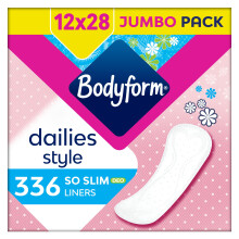 Dailies So Slim Panty Liners, 336 (12 x 28 Packs) Lightly Scented, Breathable, Flexible, Individually Wrapped Liners
