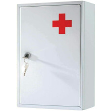 Wall Mount First Aid Medical Medicine Metal Steel Cabinet Box Lockable Case Box