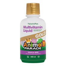 NaturesPlus, Multivitamine Liquide Animal Parade Gold Enfants, Baies Tropicales, 16 fl oz (473,18 ml)