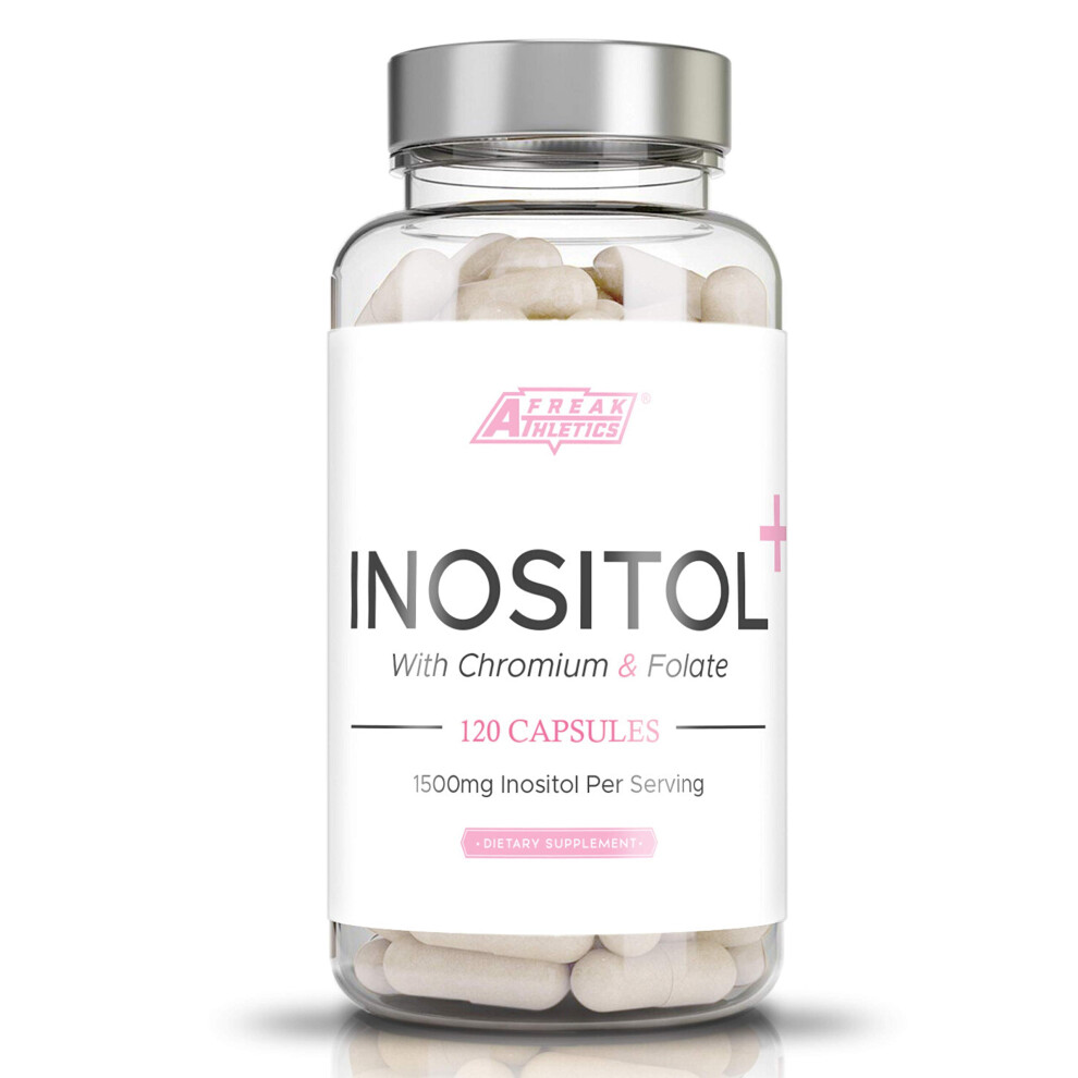 Myo-Inositol Capsules by Freak Athletics - Inositol Capsules with Chromium & Folate - 120 Capsules Vegan & Vegetarian