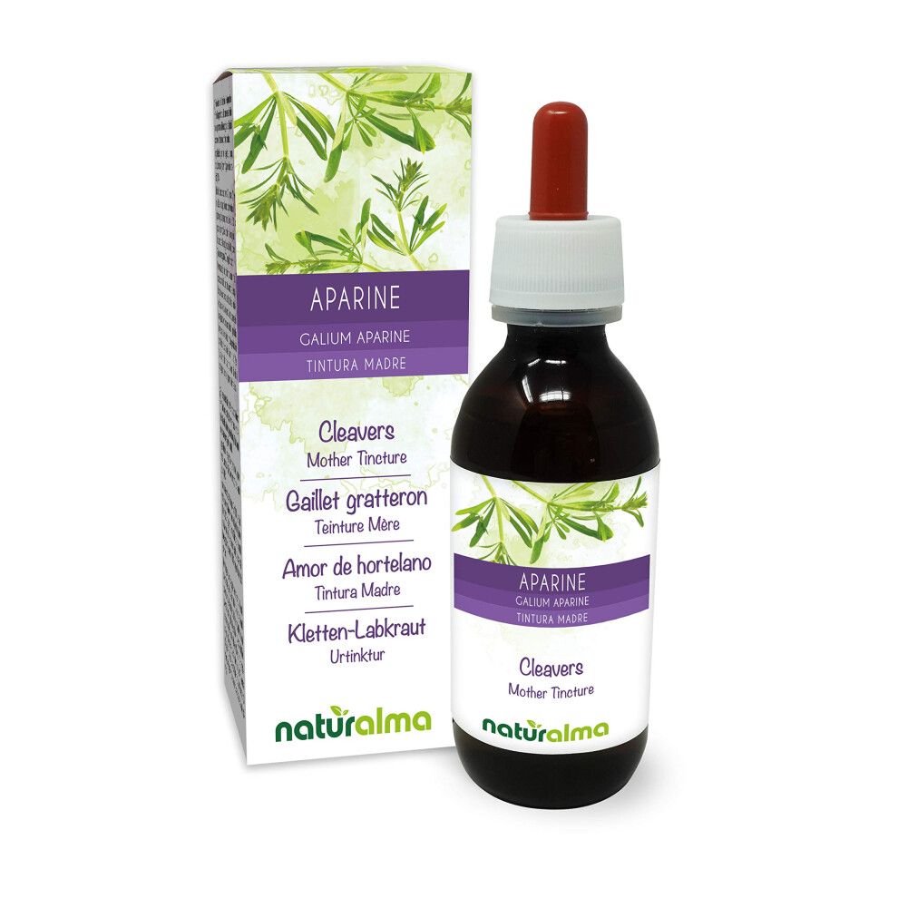 Naturalma Cleavers Or Clivers (Galium Aparine) Herb With Flowers Alcohol-Free Mother Tincture | Liquid Extract Drops 120