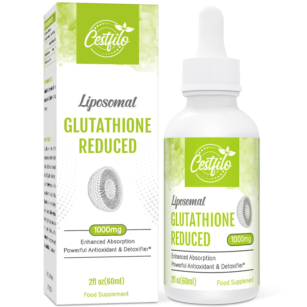 Liposomal Glutathione Liquid 1000mg, Highest Absorption, Active Form L-Glutathione (GSH) Liquid, Powerful Antioxidant