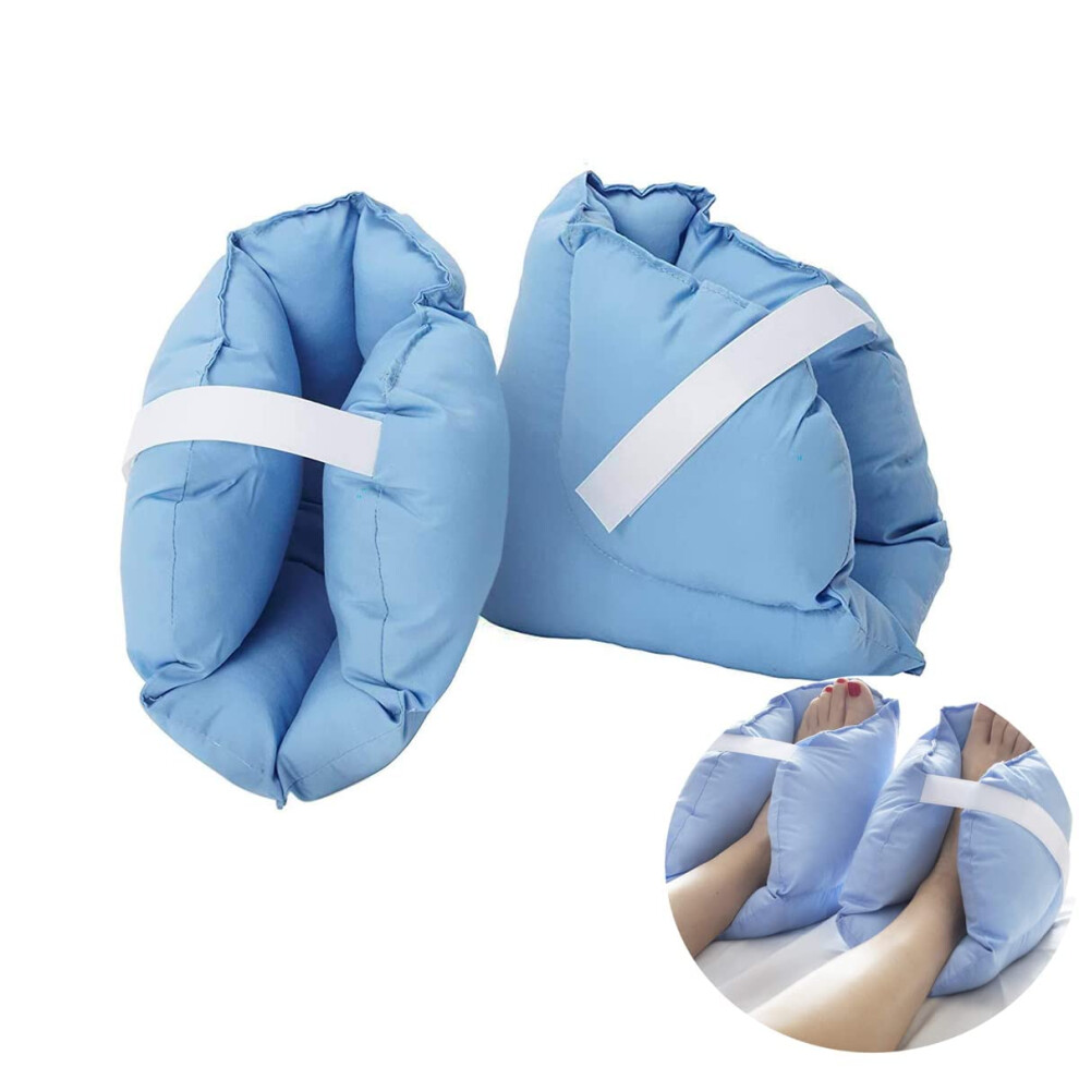 Lilove Heel Pillows Pad Bed Sore Cushion For Injuries, Foot Support Pillow-Heel Pain Relief, Boot Heel Protector Cushion To Blue