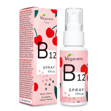 Vitamin B12 Spray | Vegan Methylcobalamin | 120 Days | Natural Cherry Flavour | 500µg per Spray | Liquid Travel Size