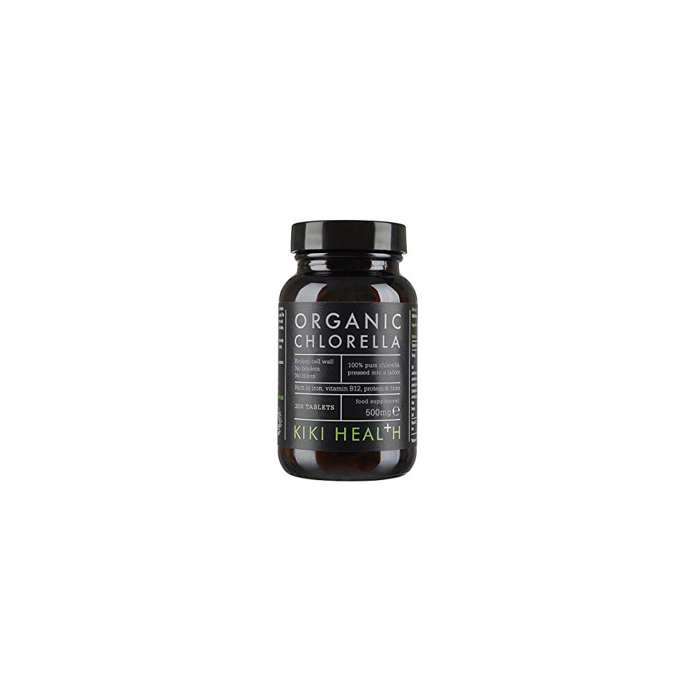 Kiki Health Organic Chlorella Tablets | 100% Organic Chlorella - Digestive, Immune, & Brain Health | Natural Source Of Vegan Protein